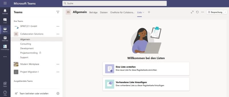 Teams: Rechts deutlich zu sehen - Die Kanalinfo mit den Mitgliedern und G&auml;sten auf einen Blick | SPIRIT/21