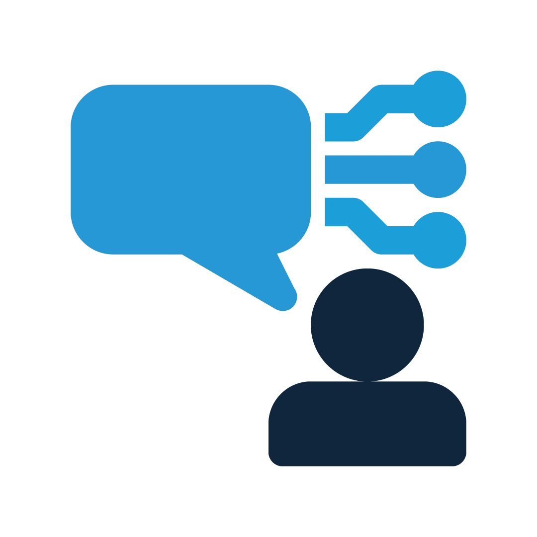 Icon Beratung. Farbe: hell- und dunkelblau | SPIRIT/21