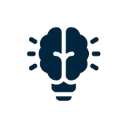Icon Gl&uuml;hbirne mit Gehirn | SPIRIT/21