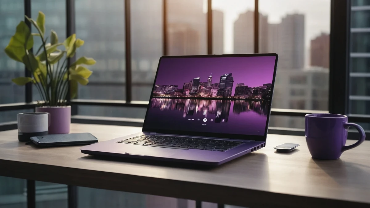 Ein Laptop auf dem Tisch mit Ger&auml;ten und einem gro&szlig;en Fenster im Hintergrund | SPIRIT/21