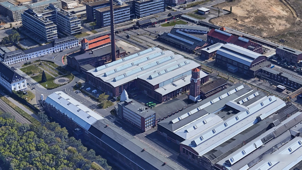 SPIRIT/21 Standort in D&uuml;sseldorf aus der Vogelperspektive